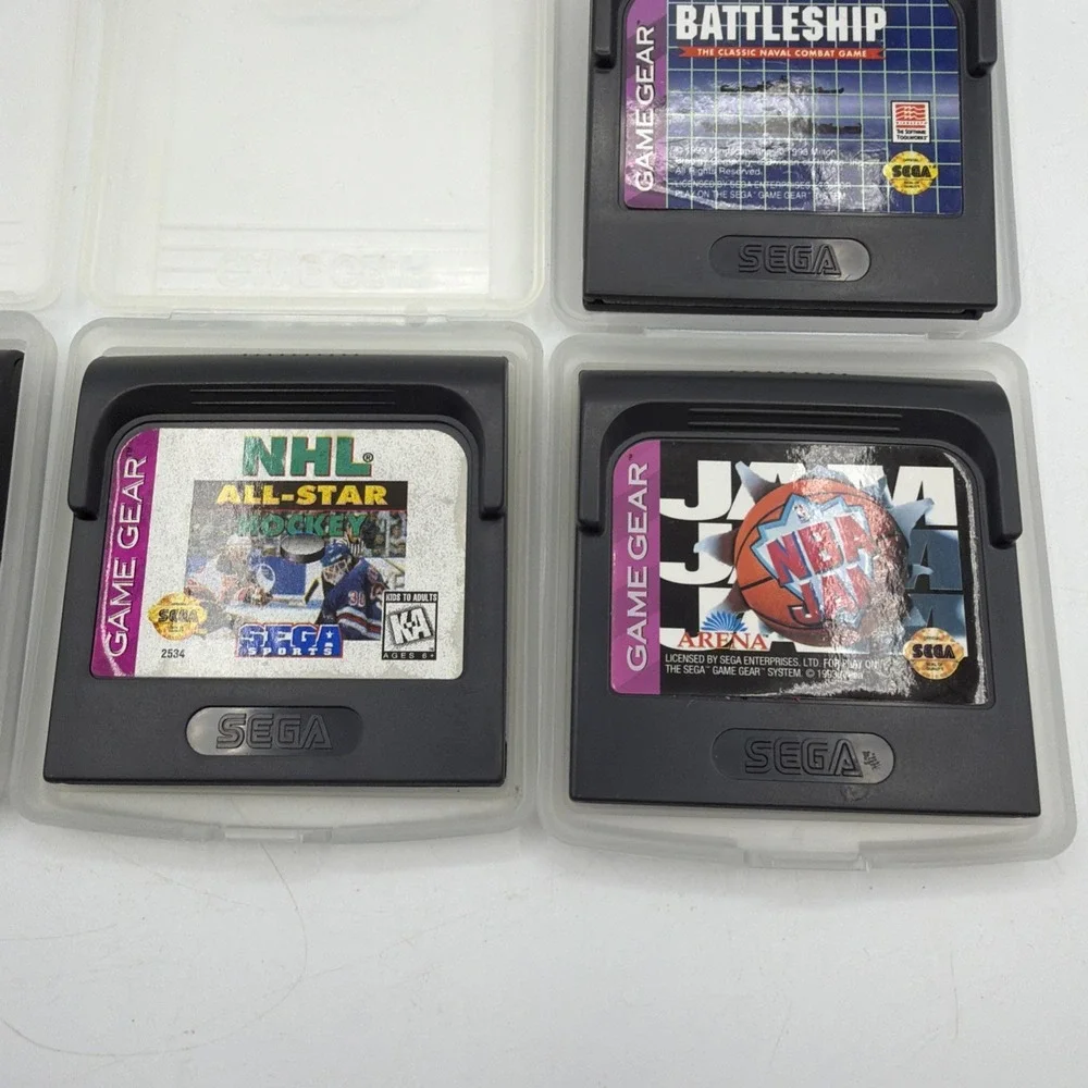 Sega Game Gear Lot of 2 Consoles 8 Games Cases Adapters For Parts Repair 2110